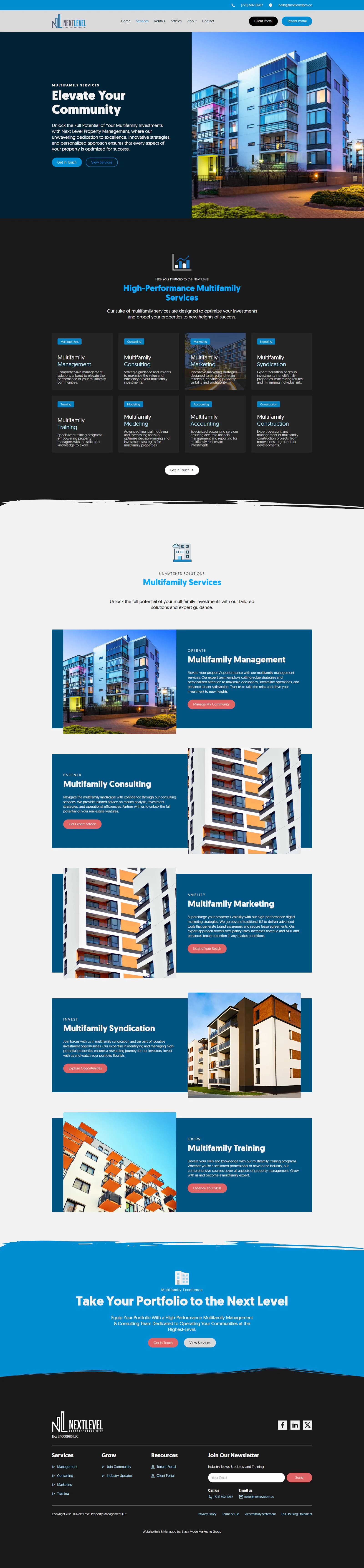 Next Level Property Management services page