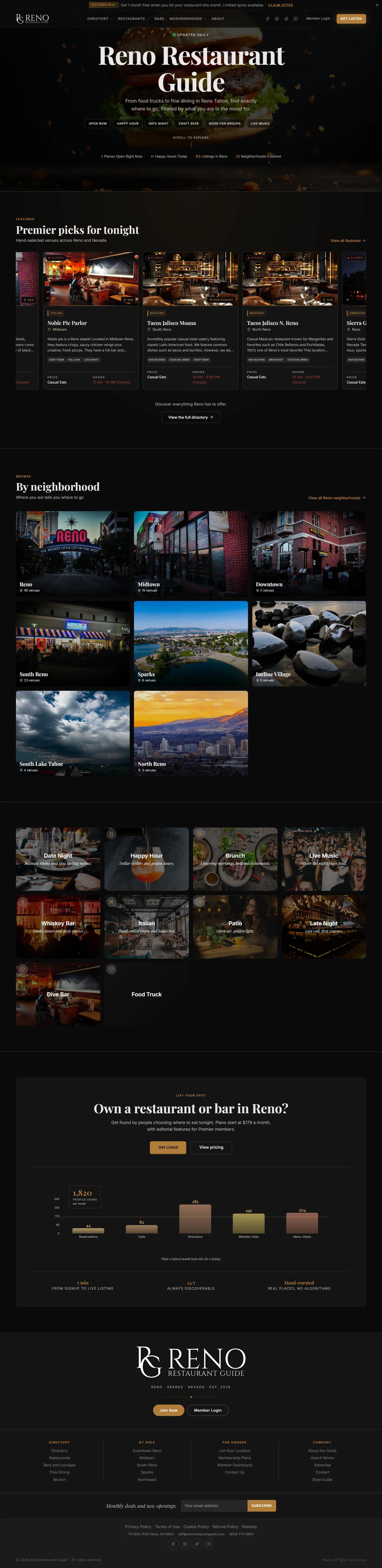 Reno Restaurant Guide home by Stack Mode